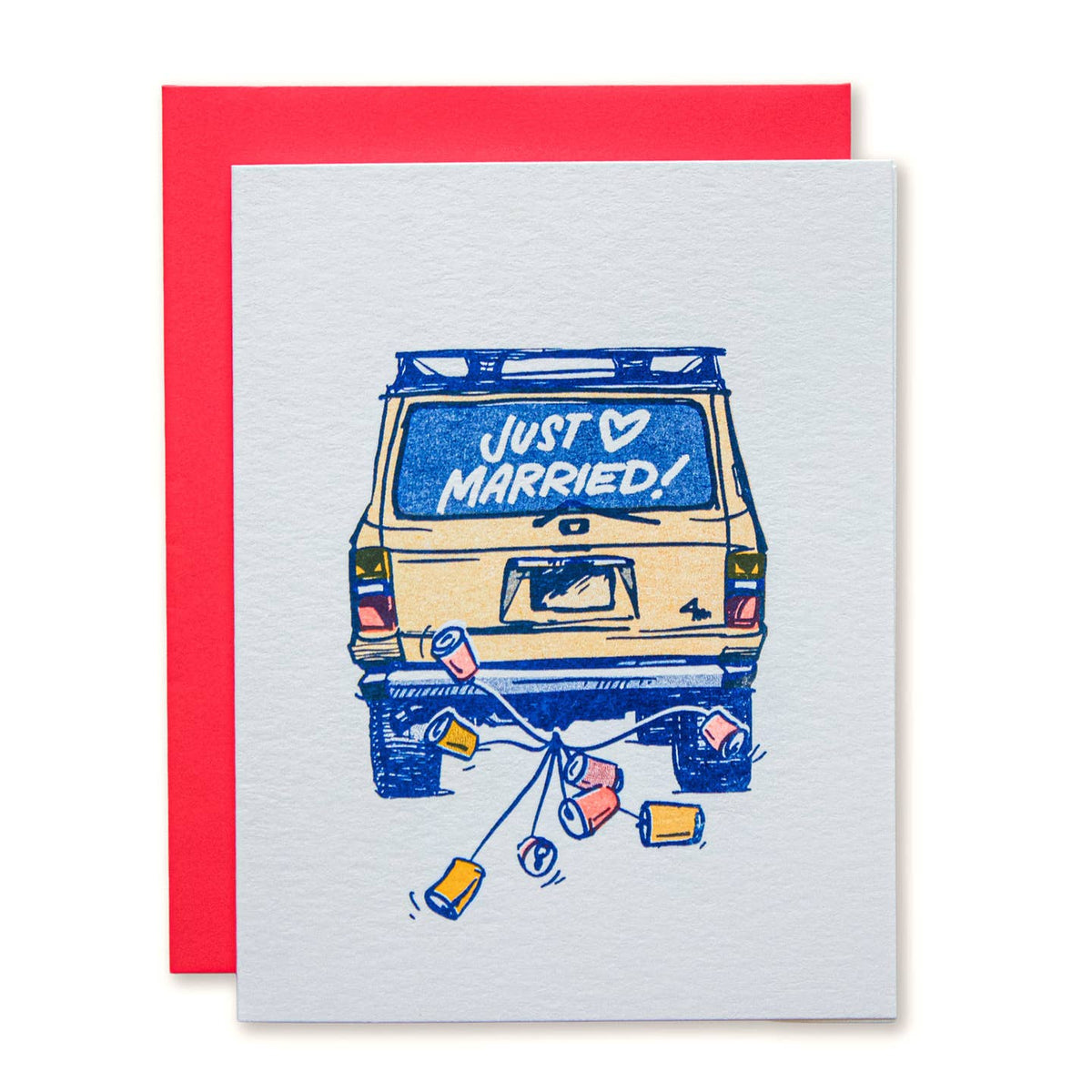 Just Married Truck Cans Card