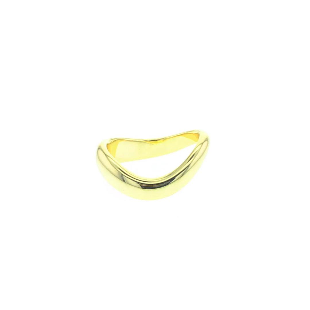 Polished wave-style gold vermeil ring with smooth curved open-band design.