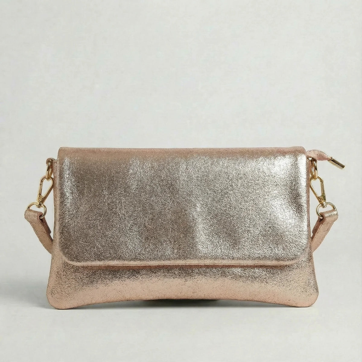 Metallic Leather Crossbody - Limited Edition Rose Gold