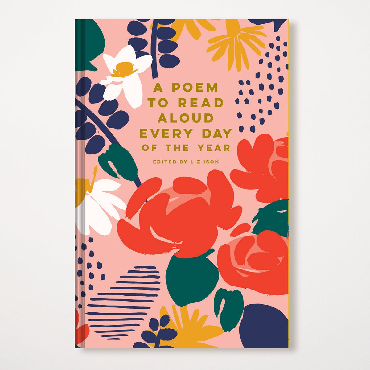 Illustrated poetry book cover with colorful floral abstract design and read-aloud title