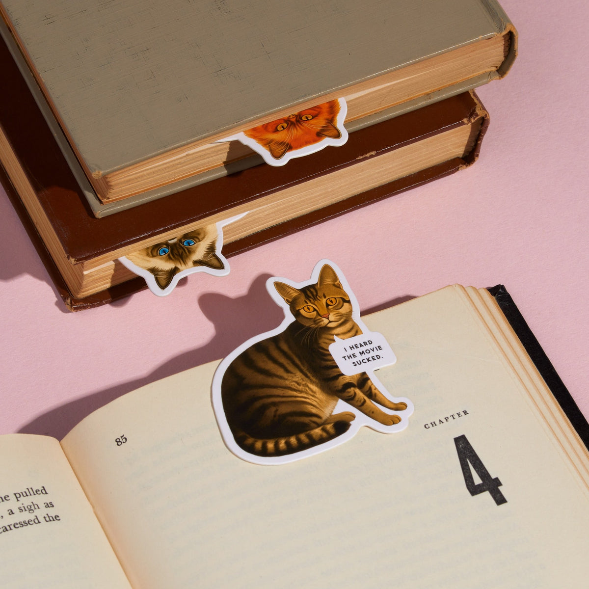 Moody Cats Magnetic Bookmark Set