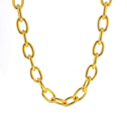 Gold-tone chain necklace with interlocking oval links