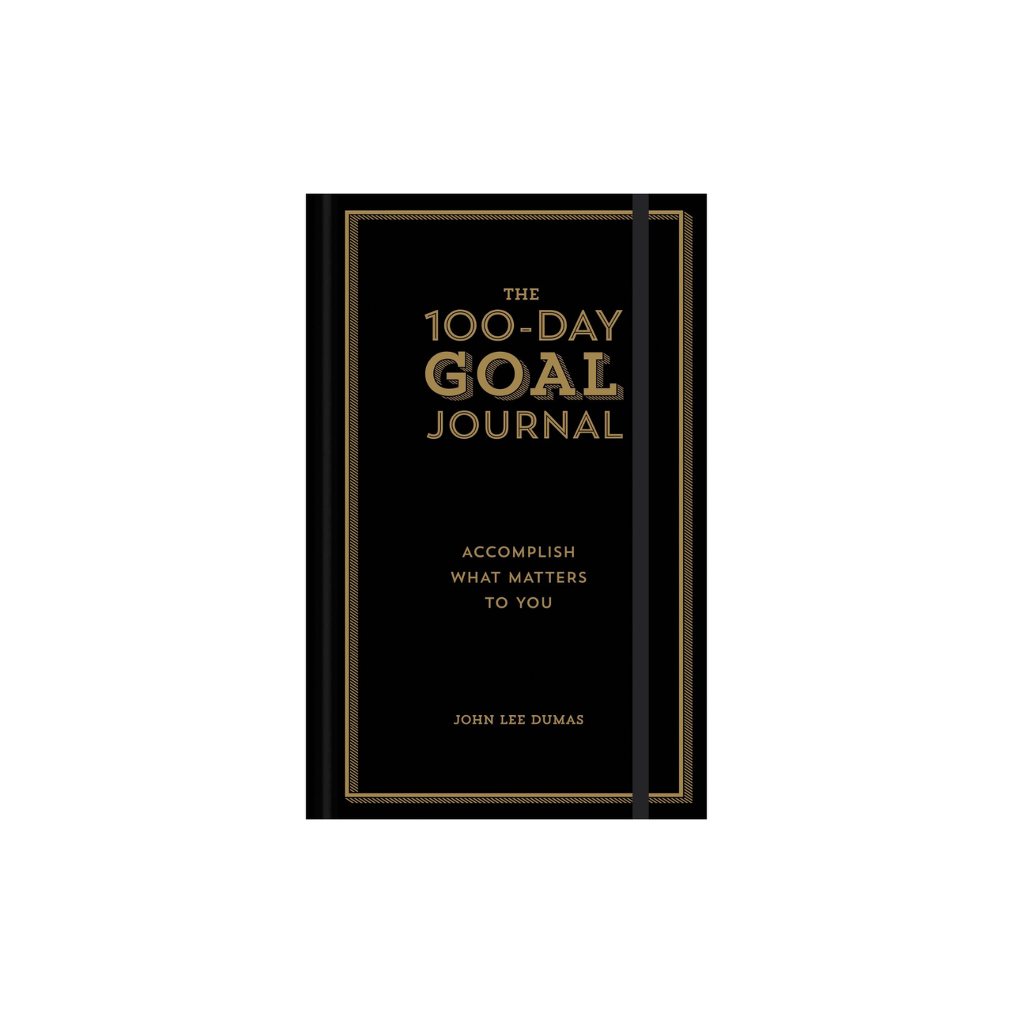 Black goal journal with gold title on cover