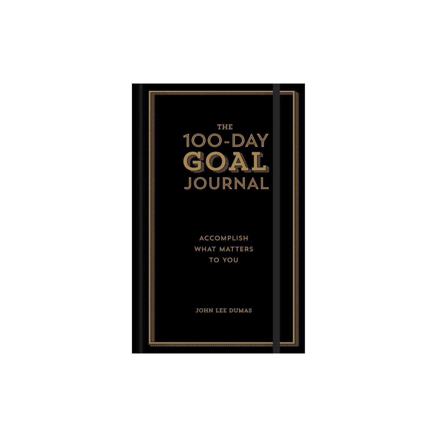 Black goal journal with gold title on cover