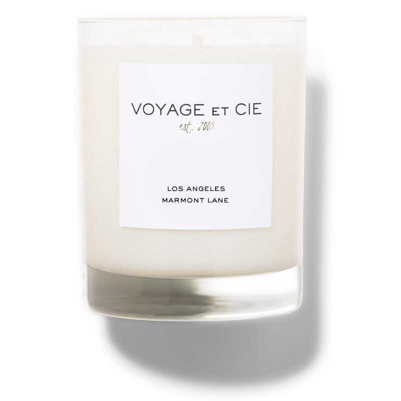 Highball 14oz candle in clear glass labeled Los Angeles Marmont Lane