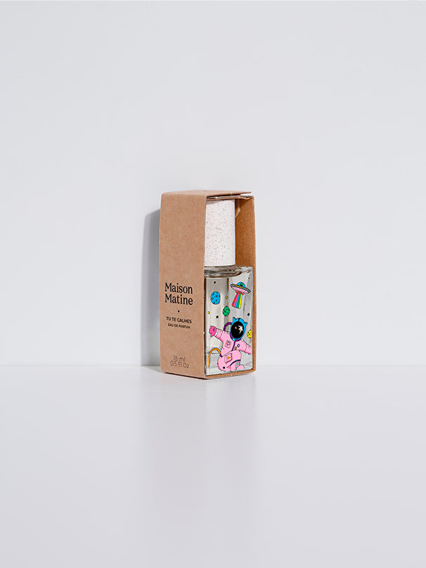 15 ml eau de parfum in kraft gift box with bottle and graphic cartoon label