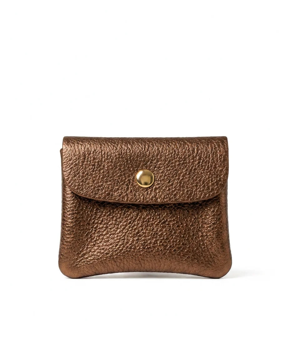 Mini Wallet Metallic Leather - Copper