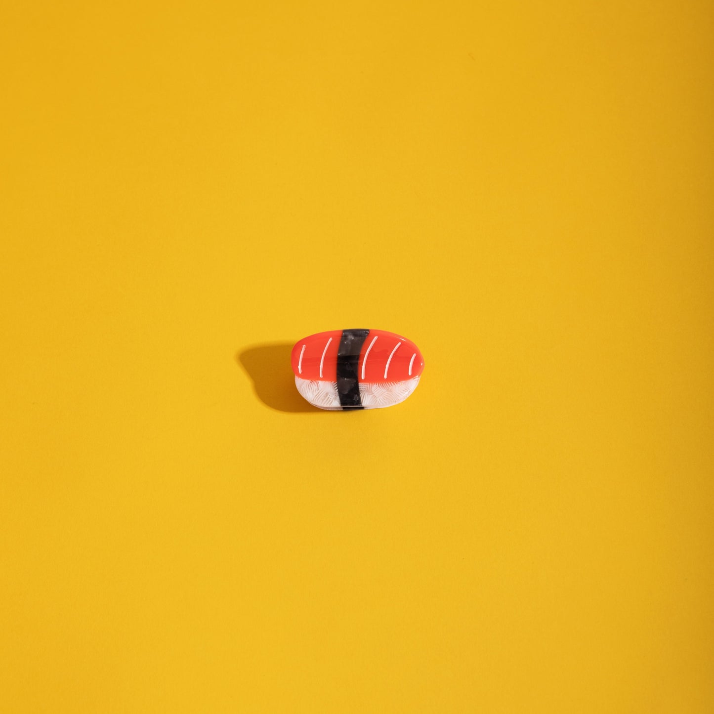 Mini red and white striped hair claw clip