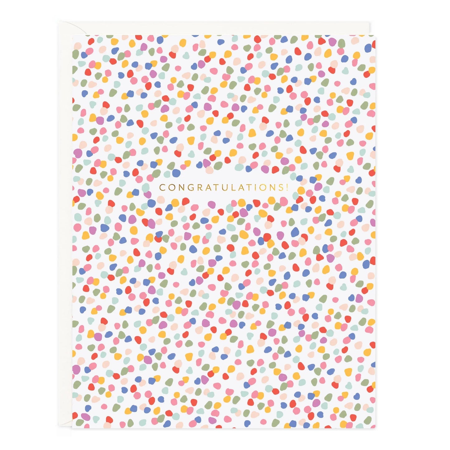 Congrats dots card with colorful polka dots and "CONGRATULATIONS!" message