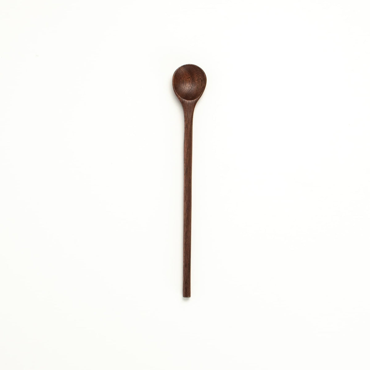 Walnut wood stirring spoon, 8-inch long with rounded bowl