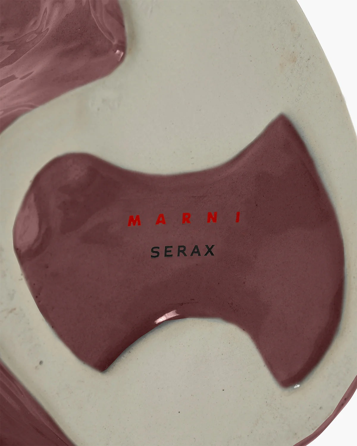 Glazed aubergine owl vase base with "MARINI SERAX" stamp
