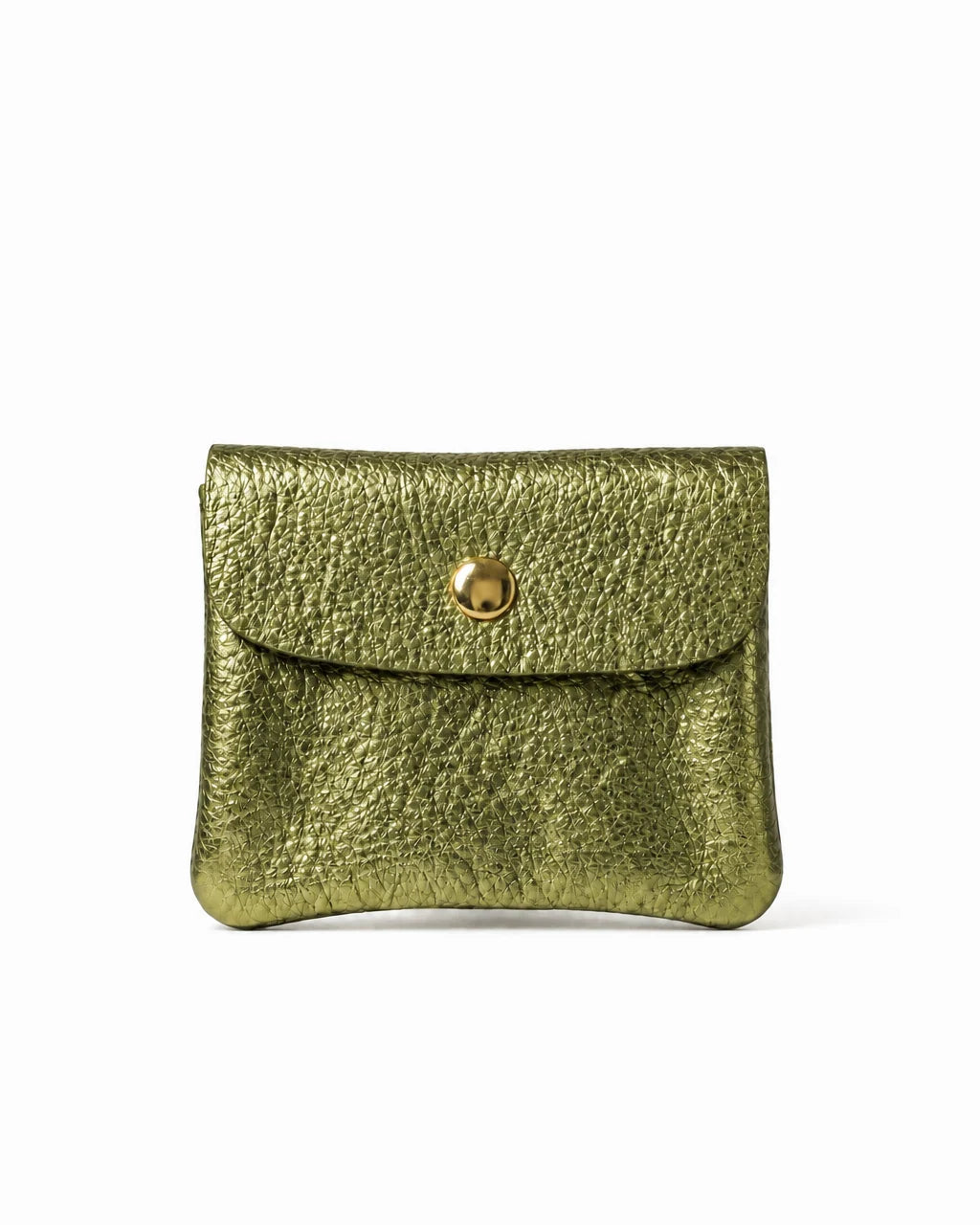 Mini Wallet- Metallic Leather - Pistachio