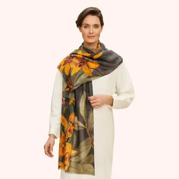 Wool Wrap - Botany Bliss in Charcoal