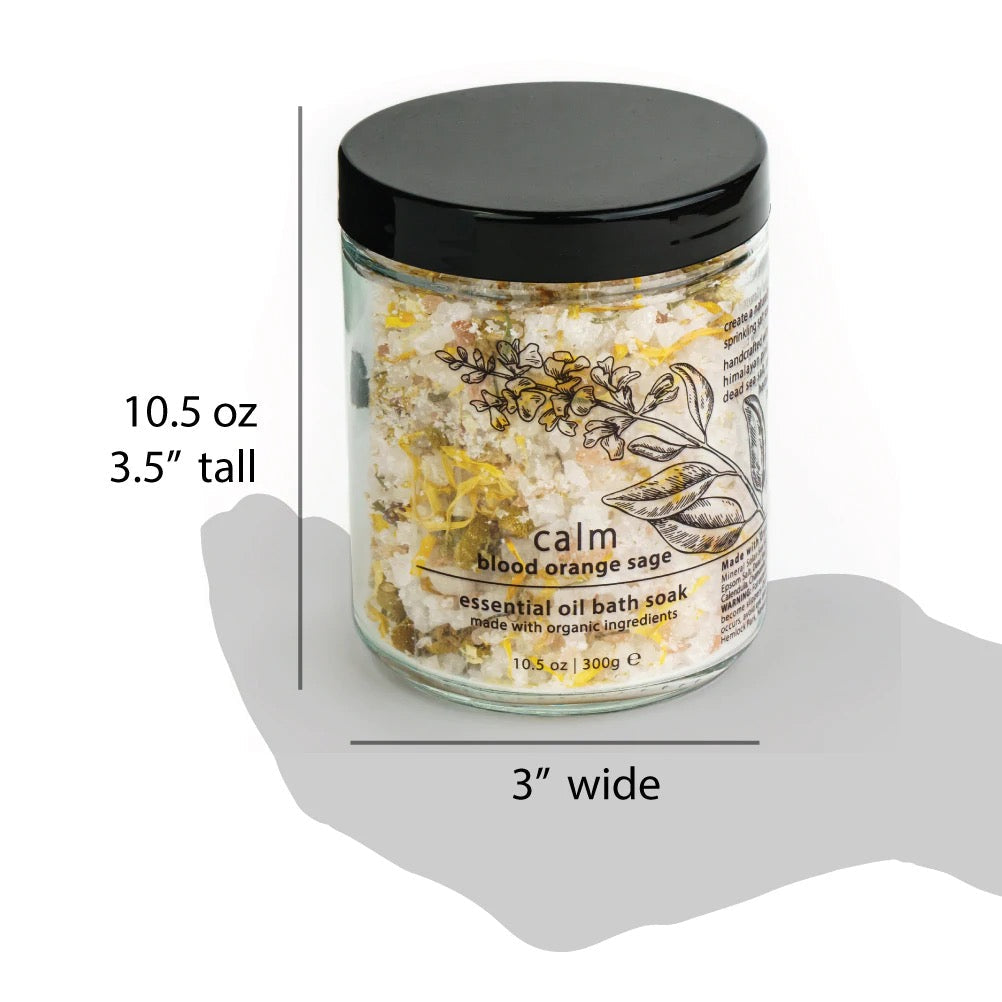 Essential oil bath soak jar: 3" wide, 3.5" tall, 10.5 oz
