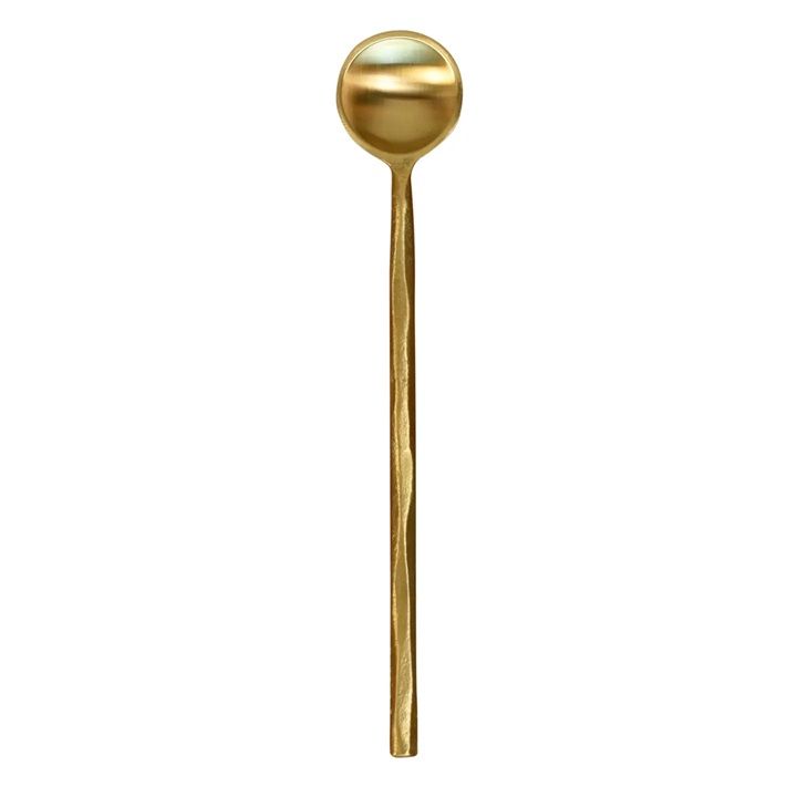 Long brass miro spoon with rounded bowl