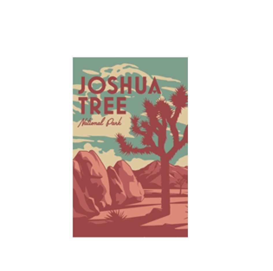 Layflat notebook with Joshua Tree graphic cover and bold "JOSHUA TREE" title