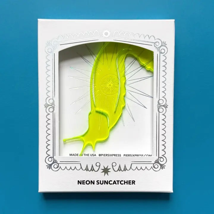Neon Acrylic Suncatcher - Banana Slug