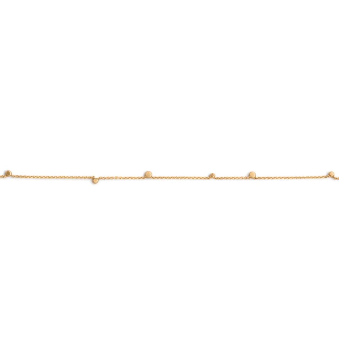 14-karat gold charm bracelet with tiny round bead accents