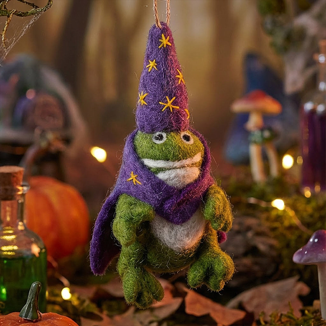 Wizard Frog Handmade Felt  Decoration