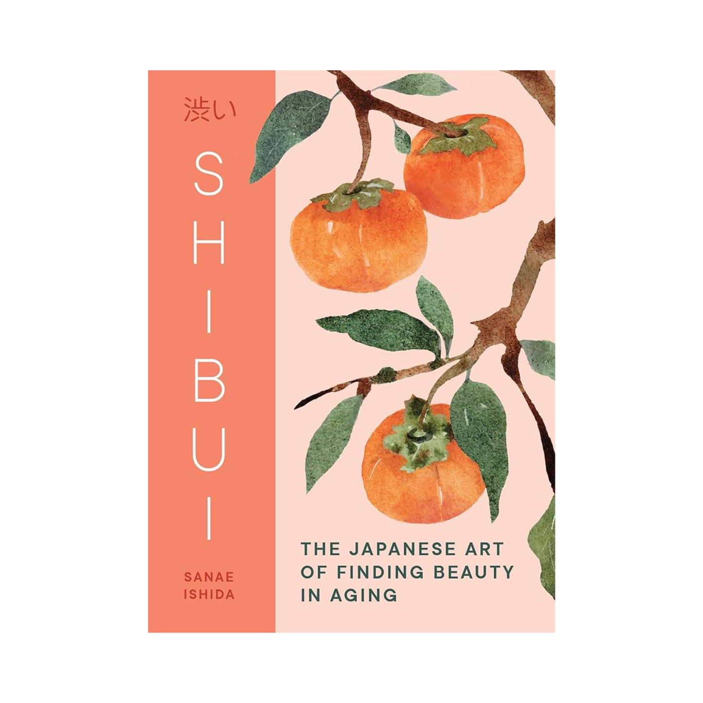 Shibui book cover with illustrated persimmons and botanical leaves