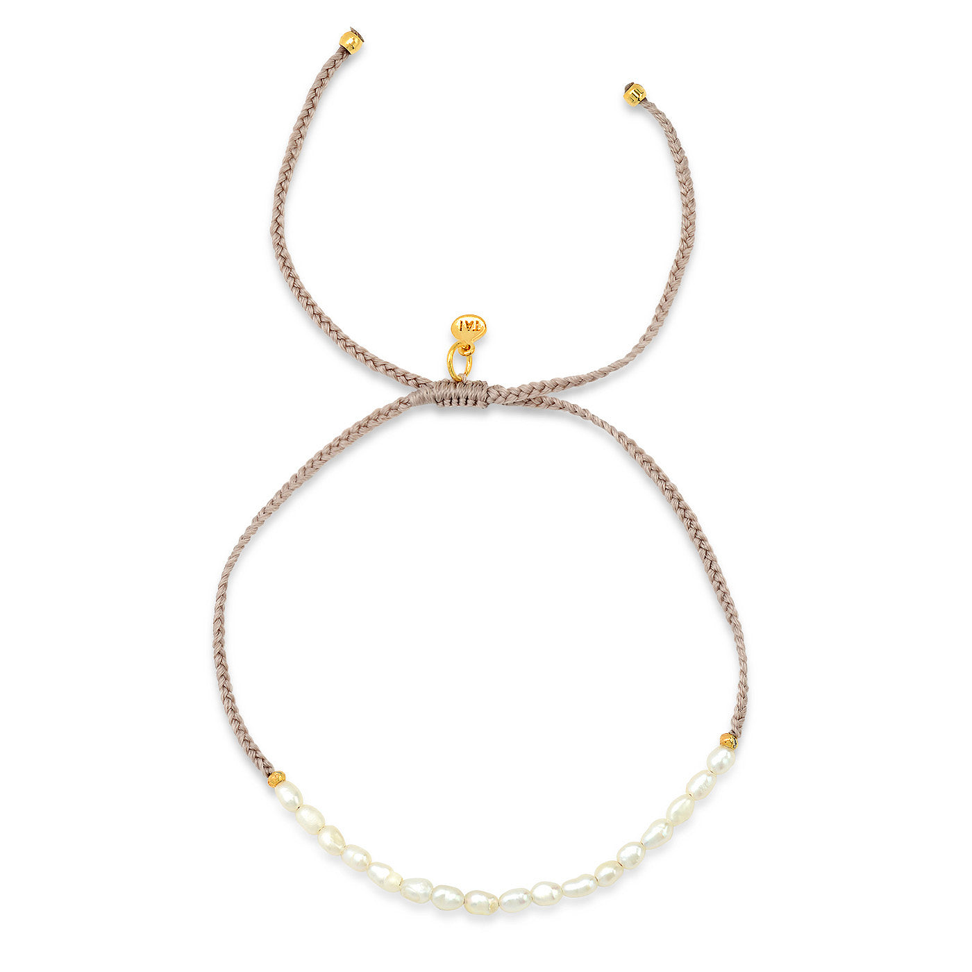 Handmade beaded bracelet with lavender beads and pearl accents, gold clasp details