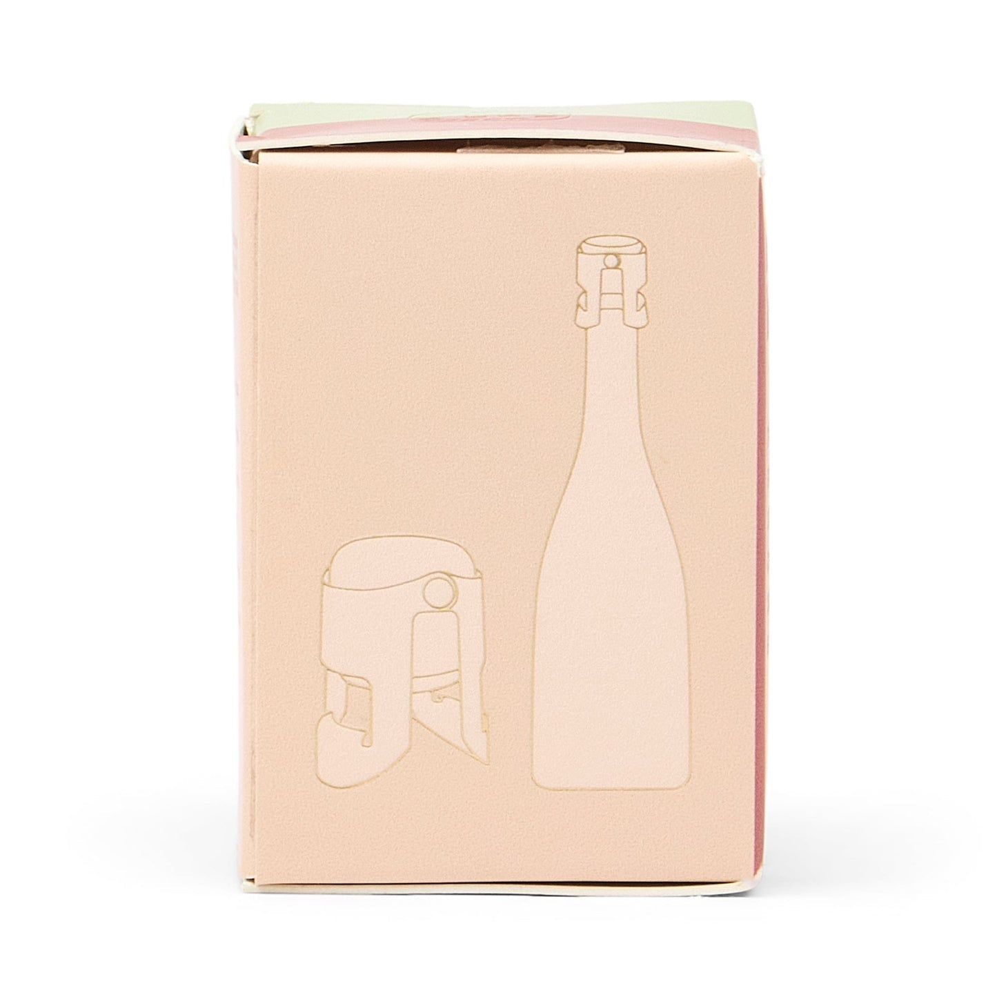 Champagne bottle stopper gift box with bottle and stopper icons