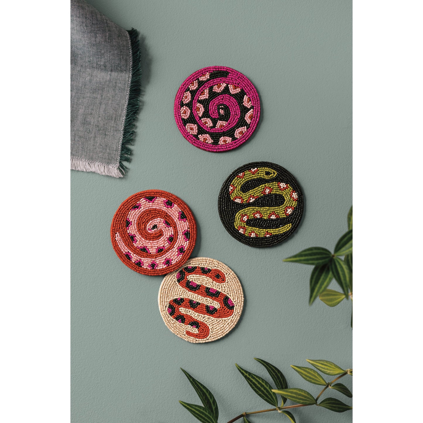Gardenland Beaded Coasters Set of 4