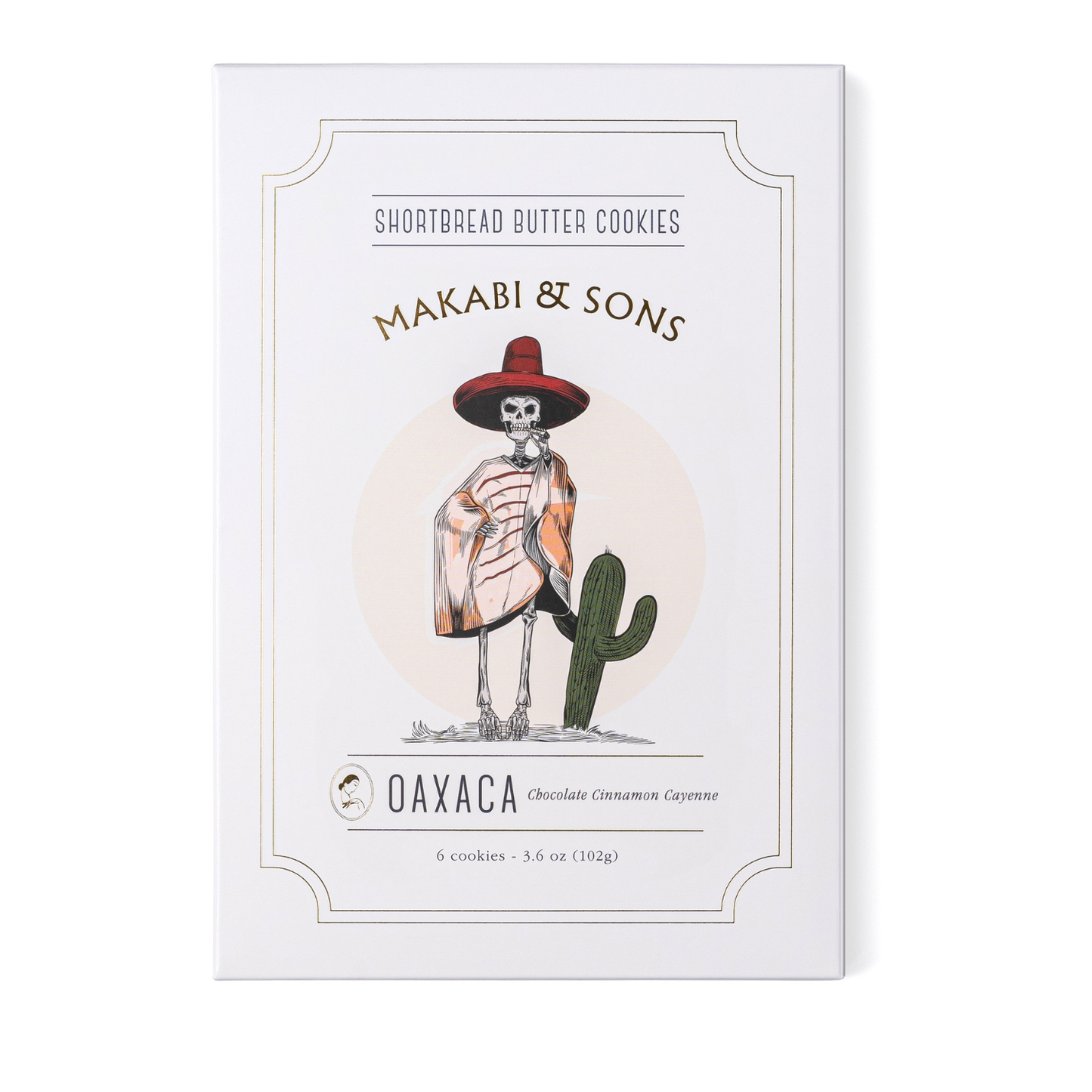 Makabi & Sons Oaxaca shortbread butter cookie box with illustrated character