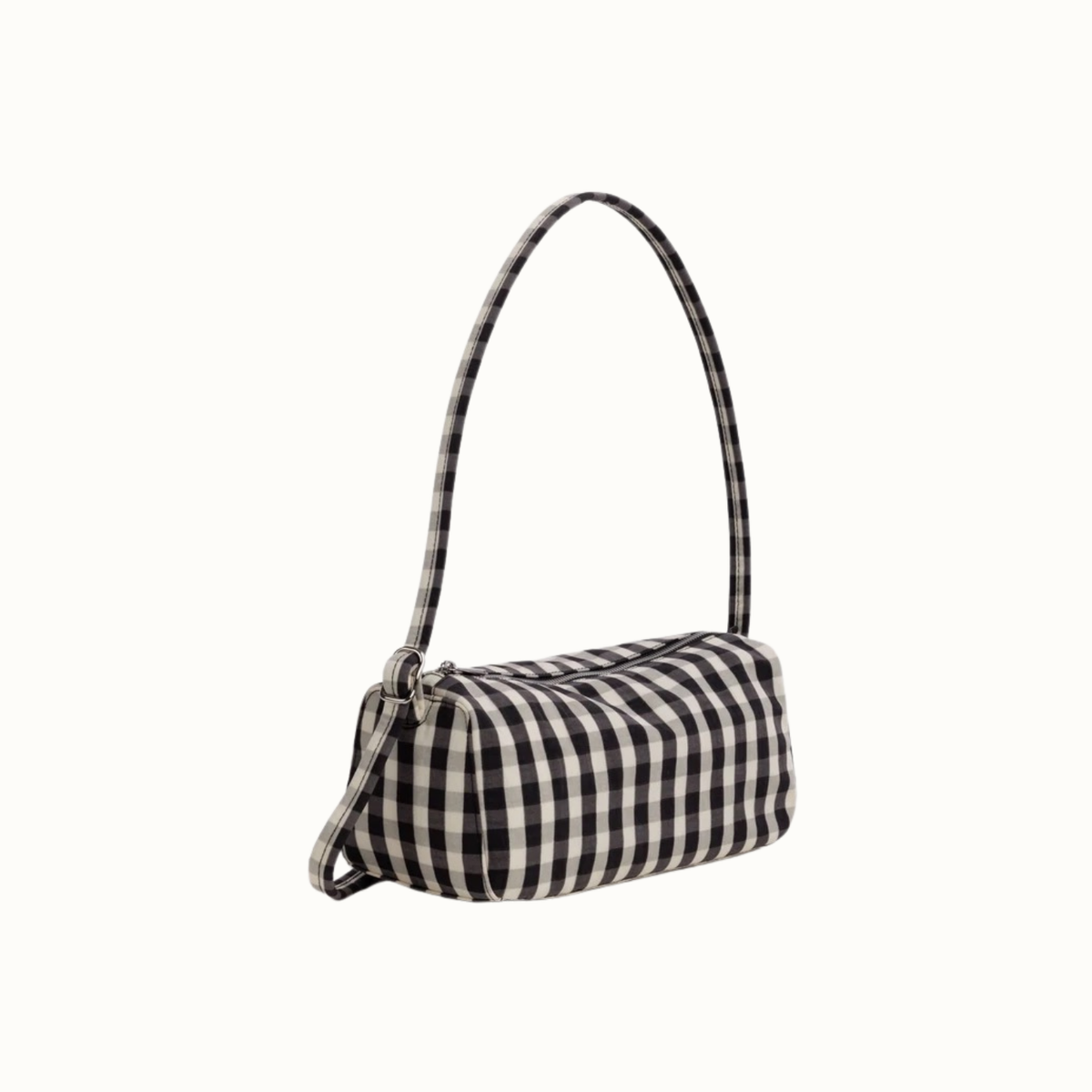 Nylon Loaf Bag - Black and Cream Gingham