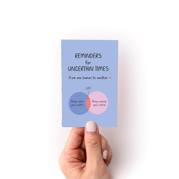 Light blue zine cover with title text and two circle prompt illustrations