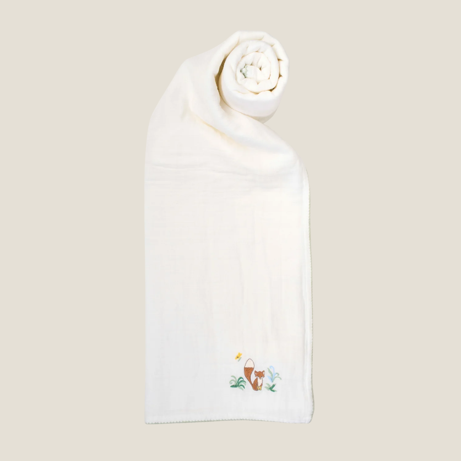 Shawl Blanket - Embroidered Fox