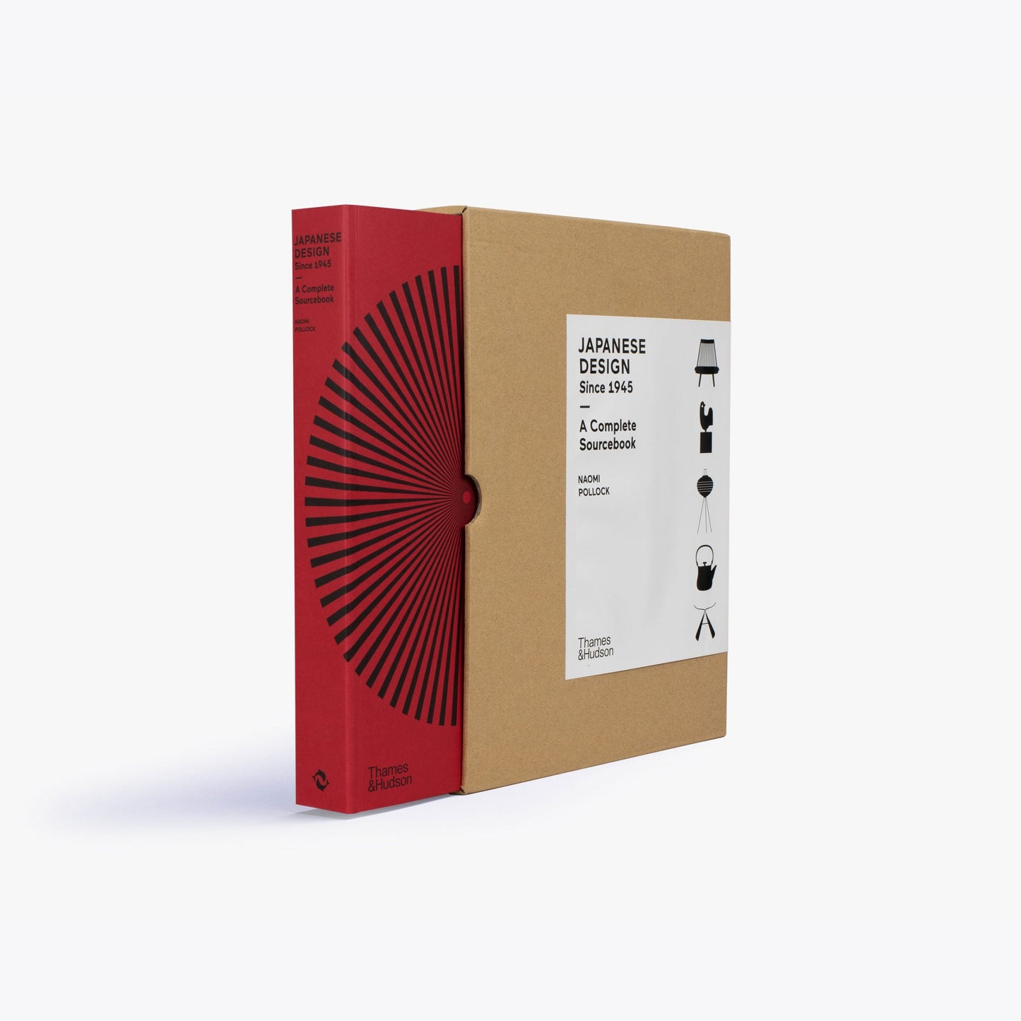 Hardcover design book with kraft cover and red spine, Japanese Design Since 1945