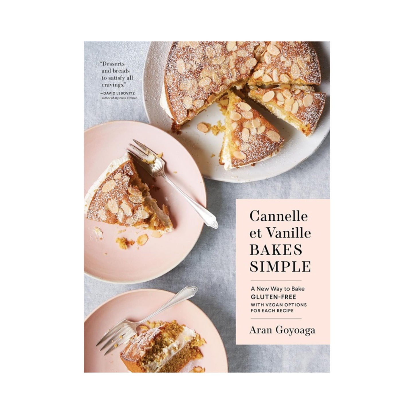 Gluten-free baking cookbook with photo of sliced cake on cover