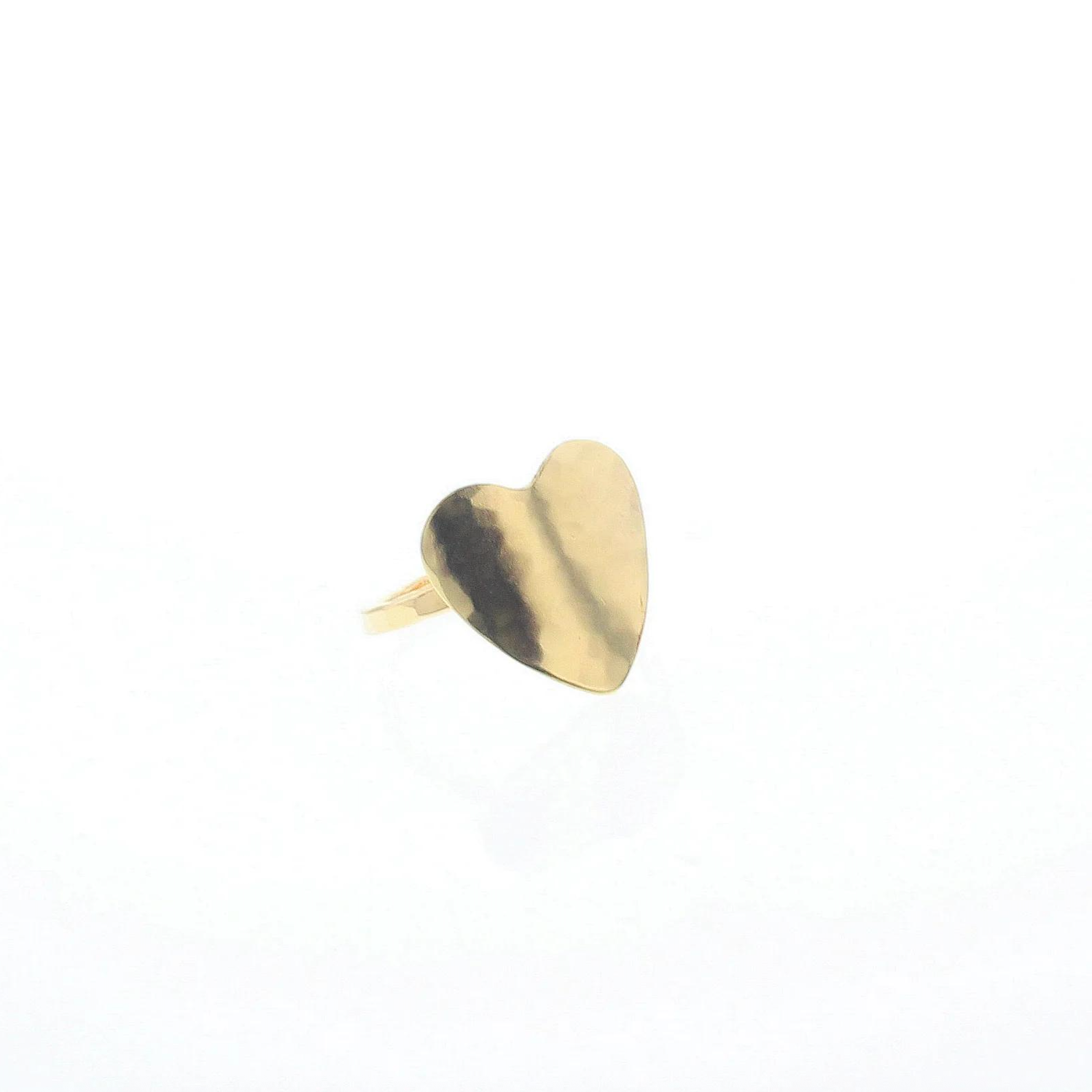 Gold-filled heart-shaped crush ring with twisted band