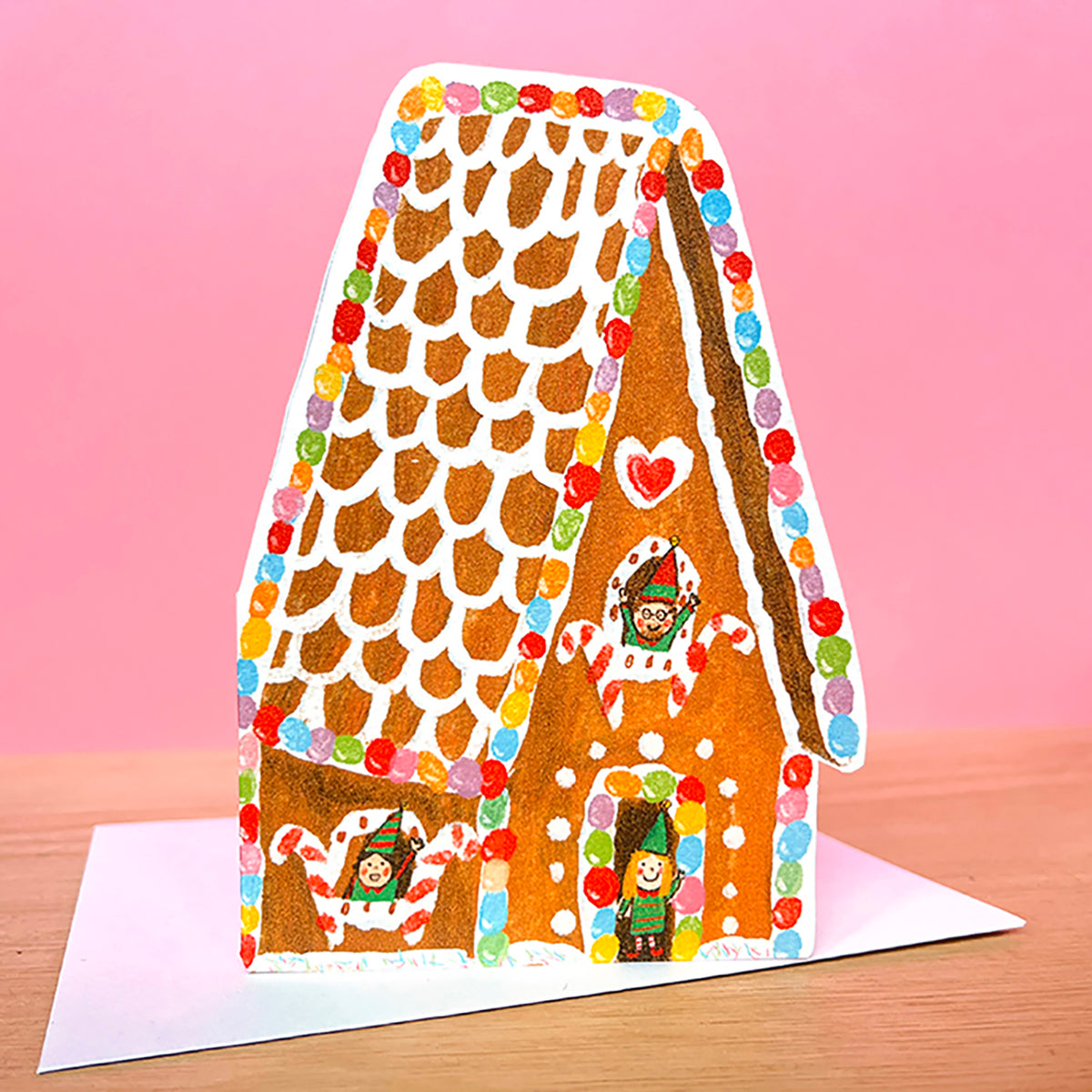 Gingerbread Die Cut Card