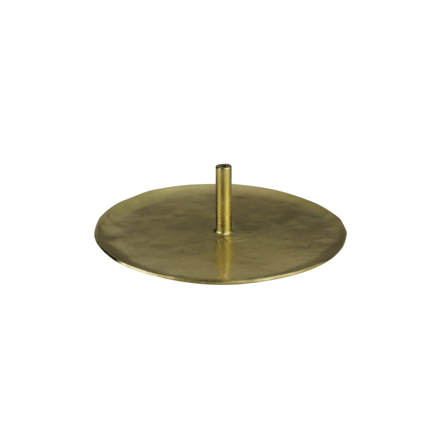 Brass incense holder dish with central spike