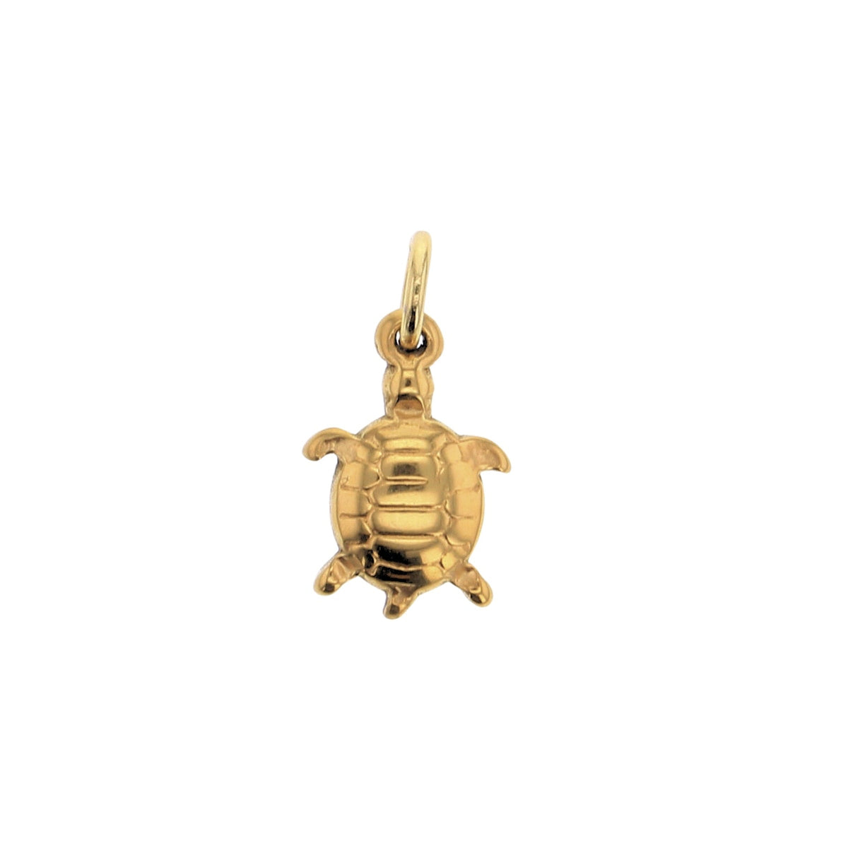 Gold turtle charm with ring bail