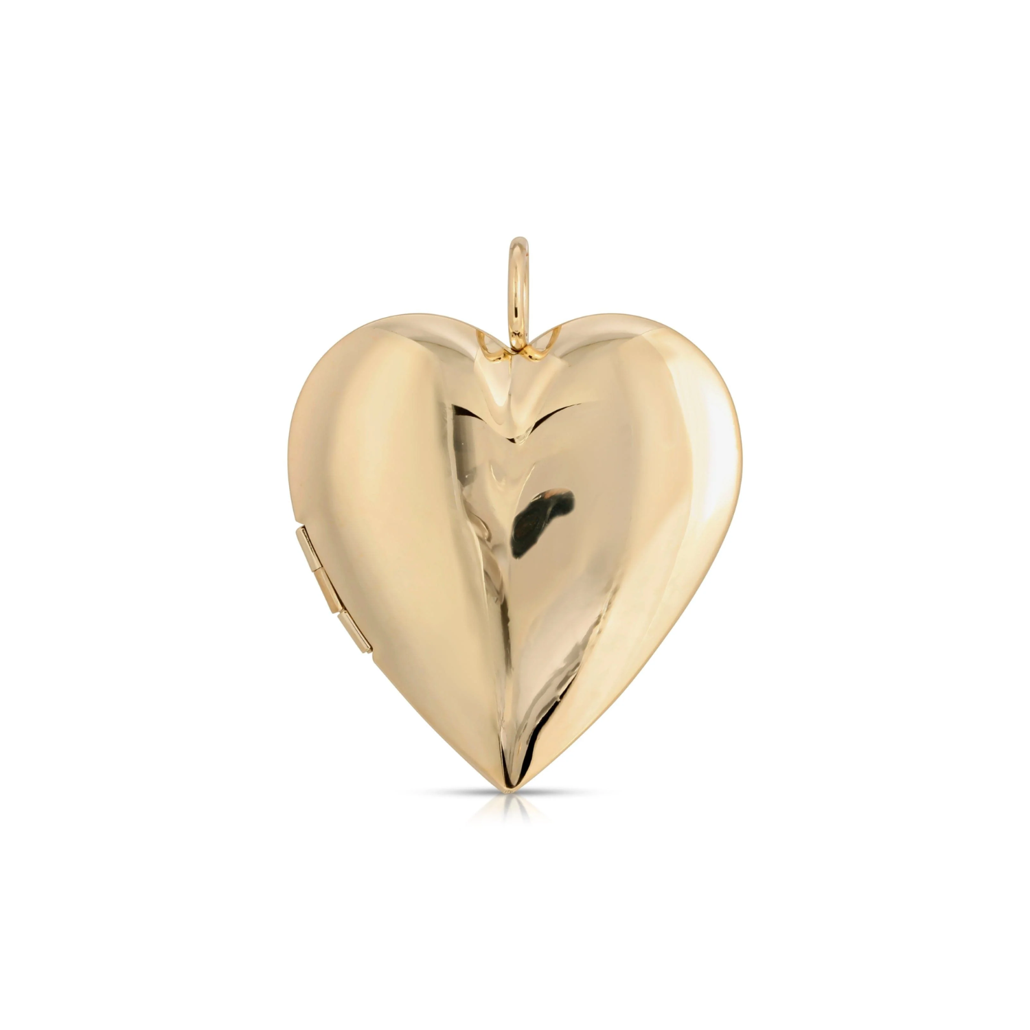 Large Hamilton locket: gold-tone heart pendant with hinged cover and clasp