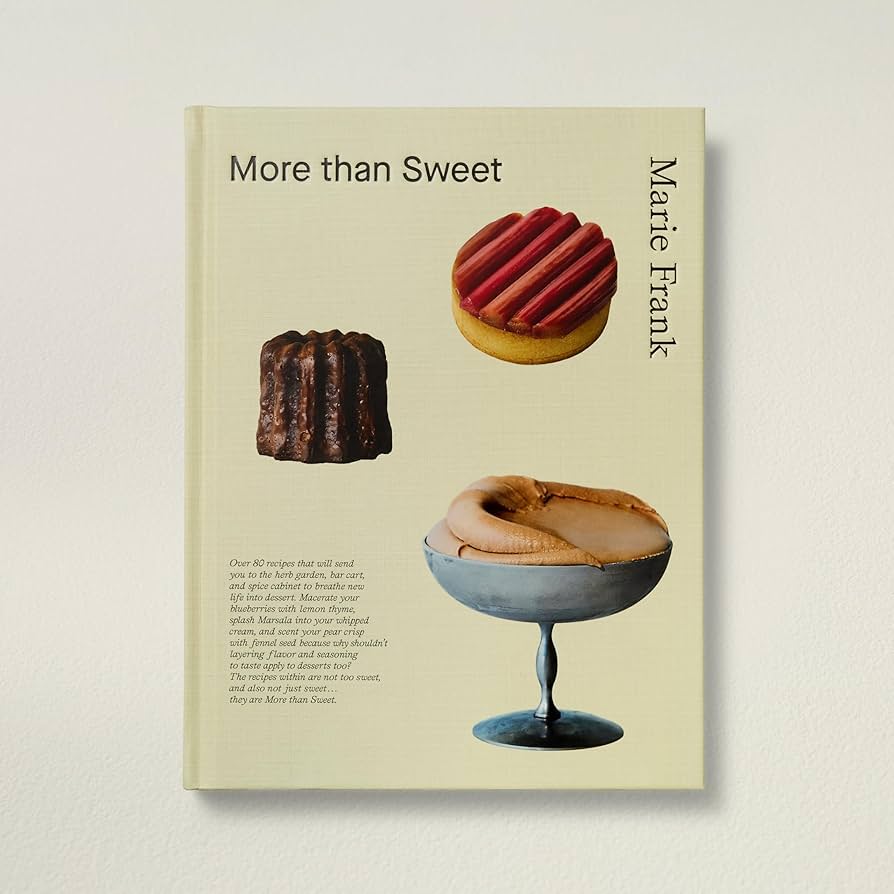 Dessert recipe book cover with heart pastry, donut, and sliced cake illustrations
