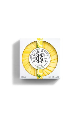 Wrapped round citron soap bar with Roger & Gallet logo, 100 g label