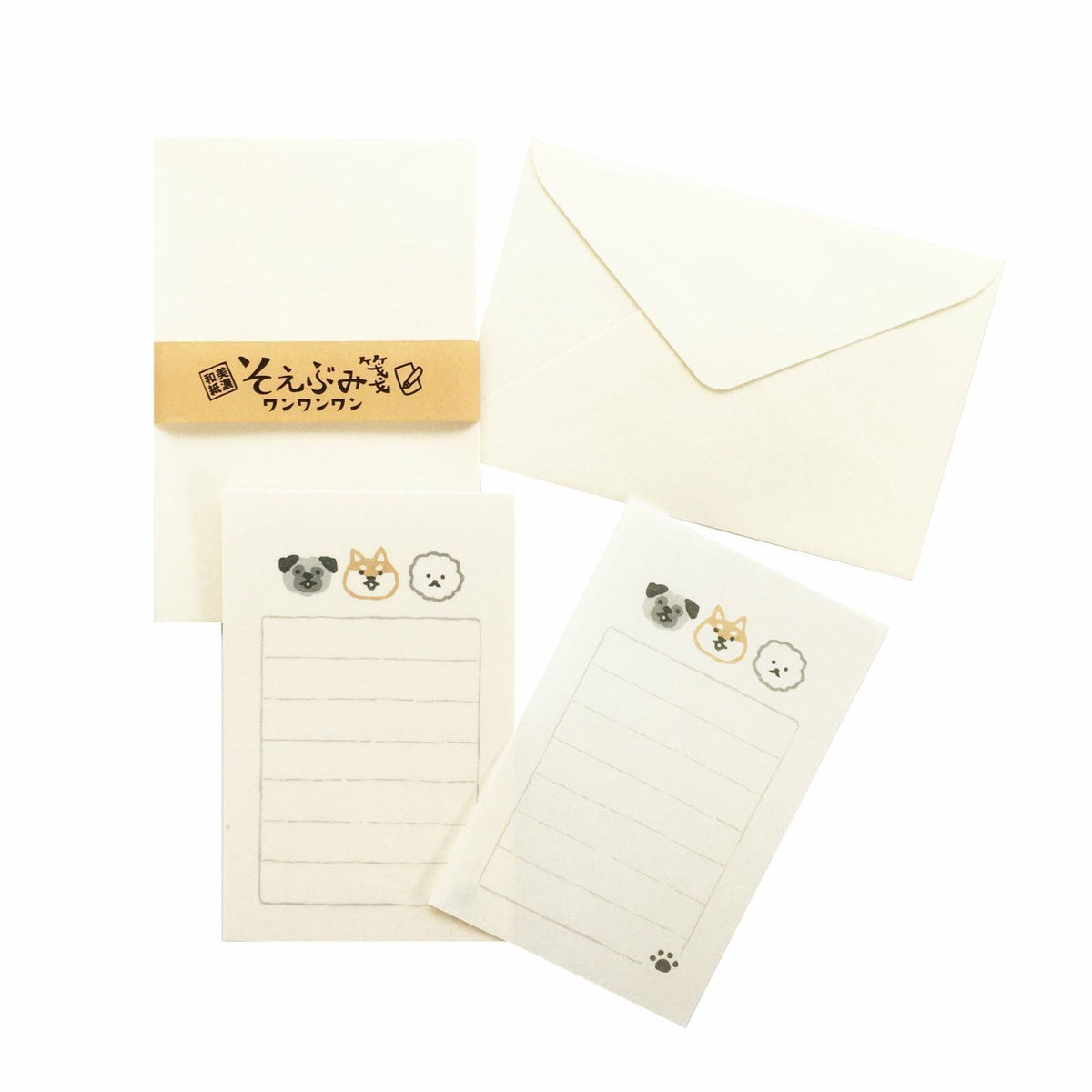 Small Mino Washi Letter Writing Set n- Woof Woof Woof
