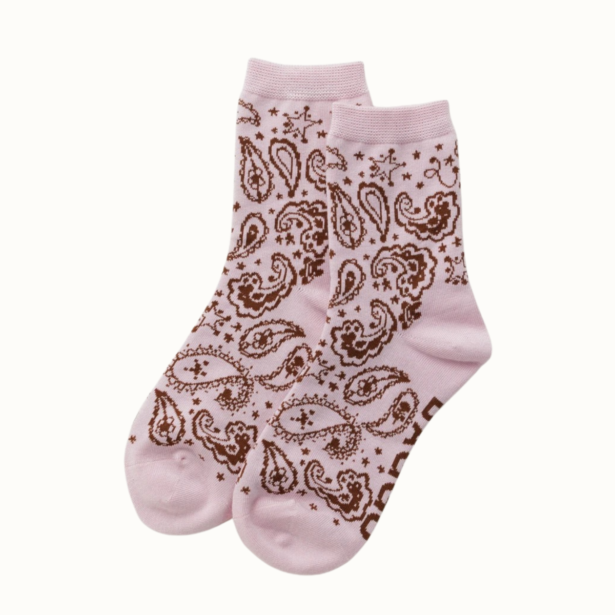 Crew Socks - Paisley Pink