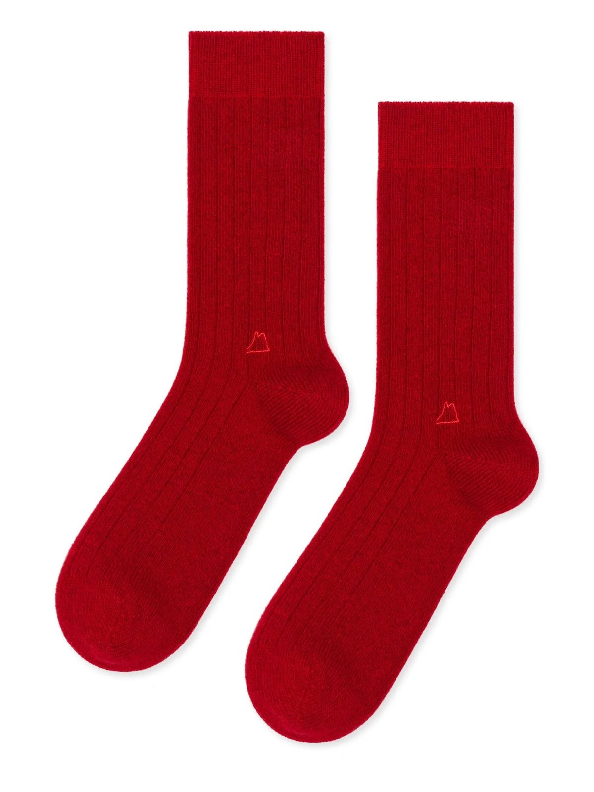 Roma Cashmere Rib Men's Crew - Tomato