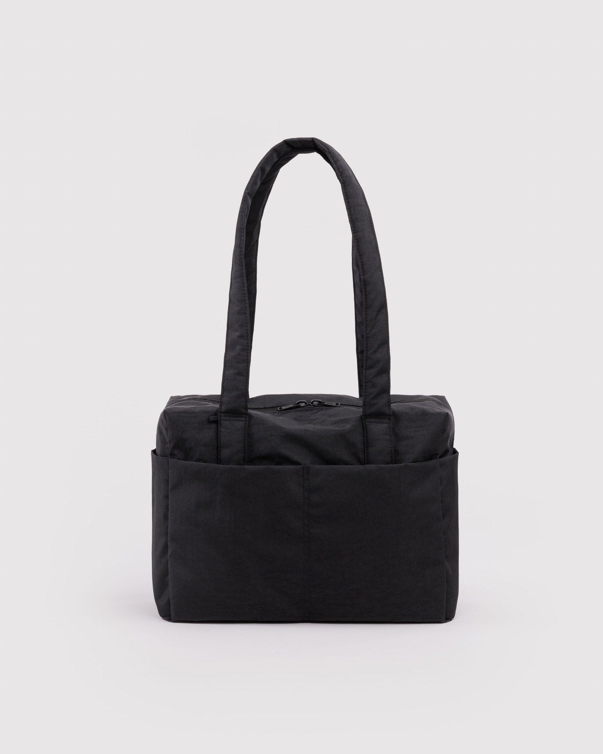 Black cloud tote bag with two top handles and front pocket