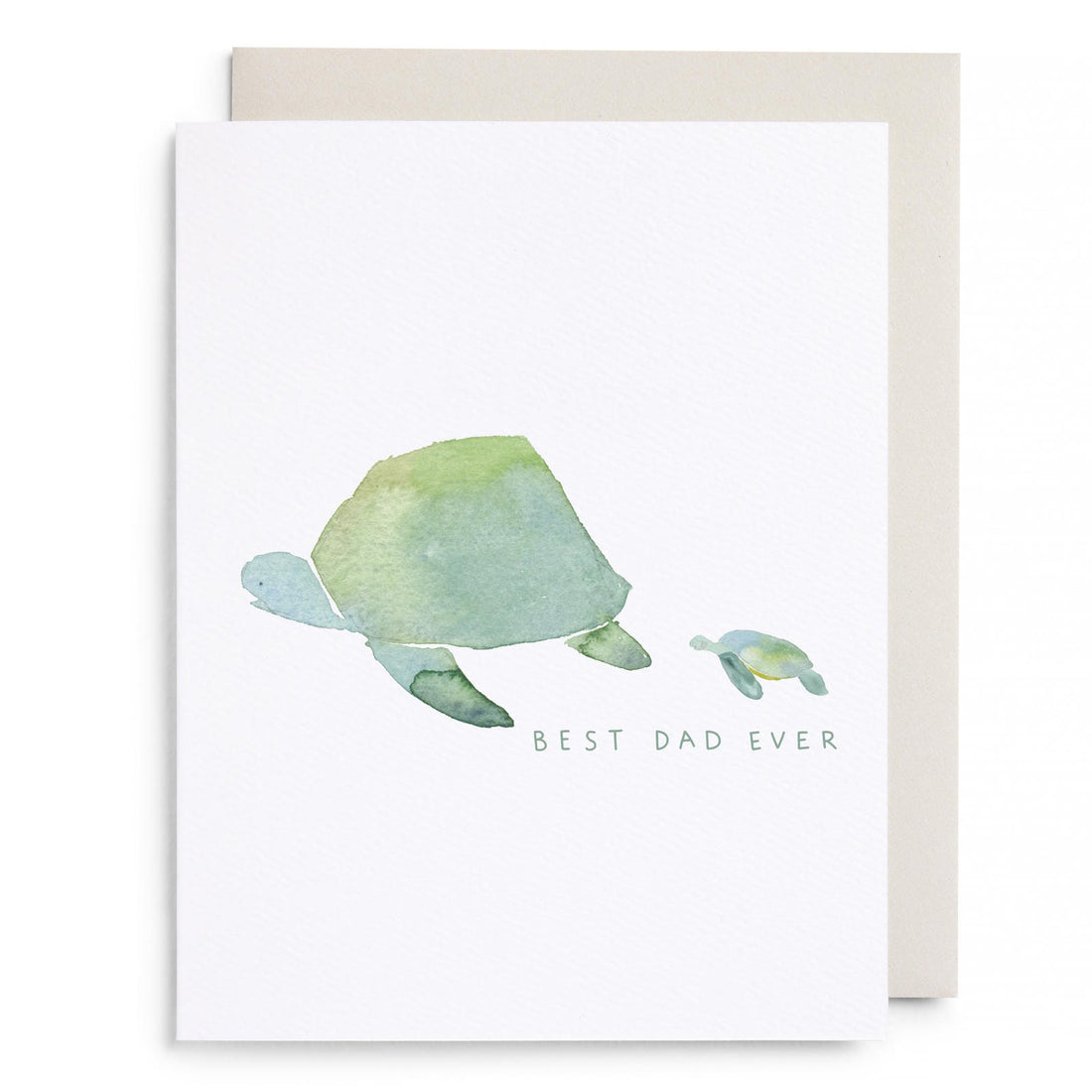 Greeting card with watercolor turtle and 'Best Dad Ever' text