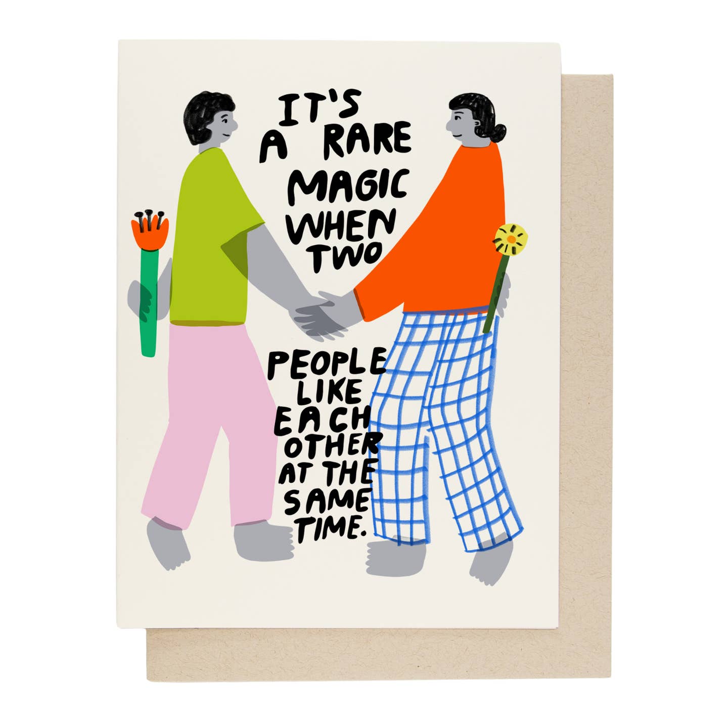 Rare Magic wall art print with two illustrated people and bold black text