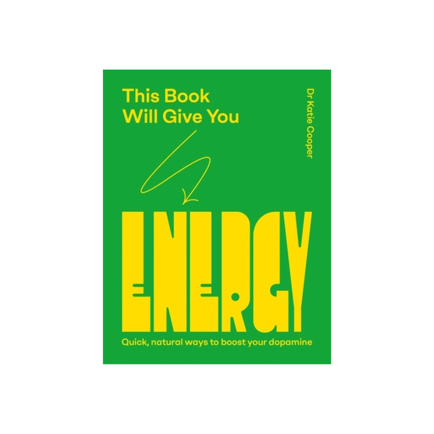 Energy book with green cover, yellow title text, and lightning-bolt graphic