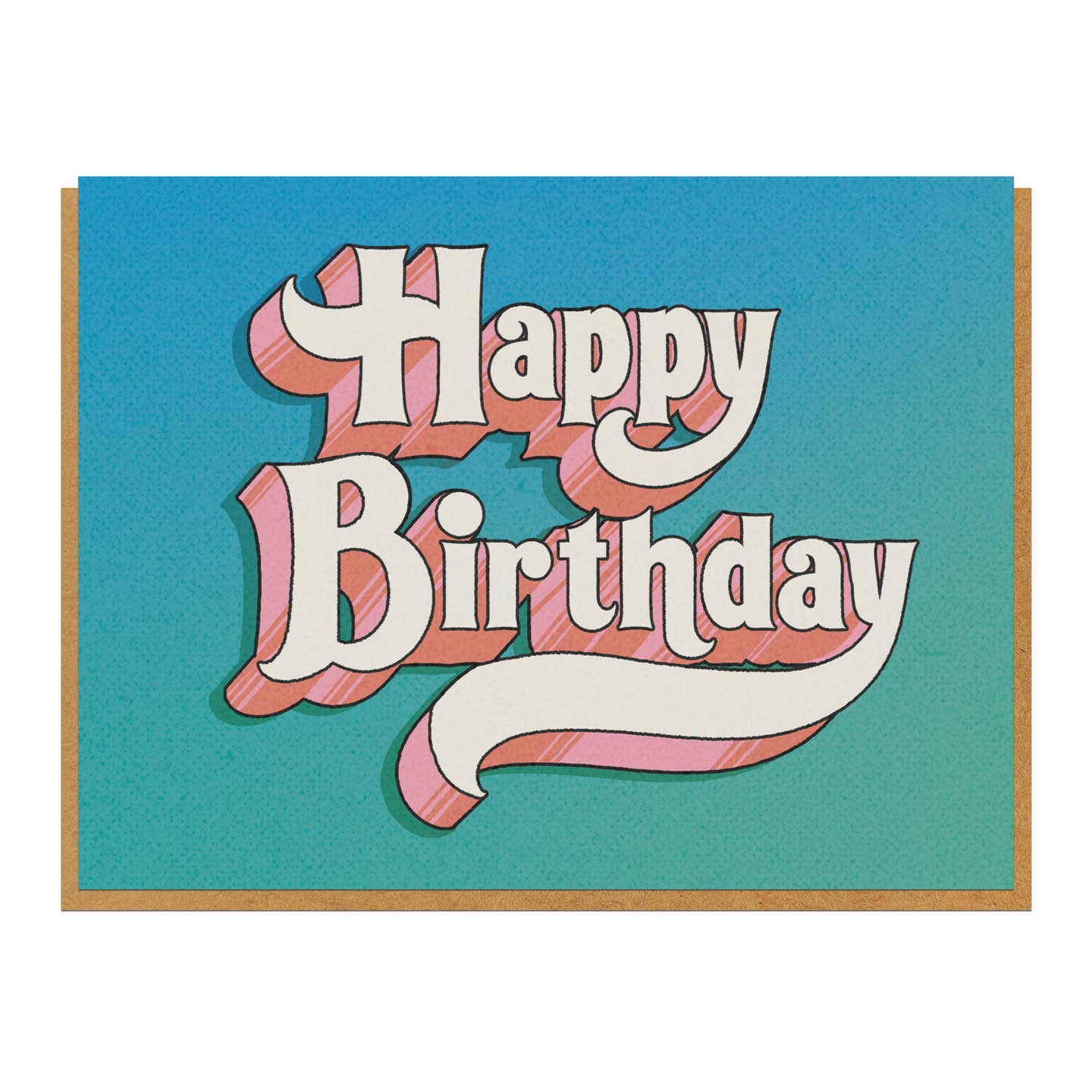 Happy Birthday Retro Drop Greeting Card