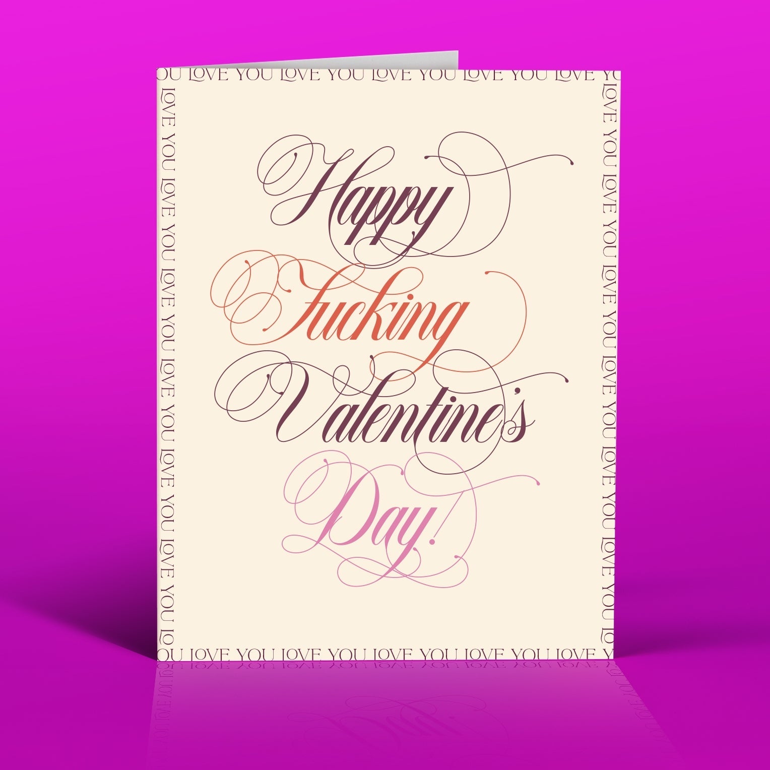 Valentine's Day card with 'Happy F*cking Valentine's Day' script message