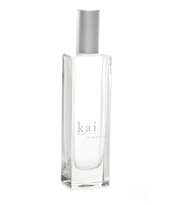 Kai Eau de Parfum bottle with silver spray cap and clear glass